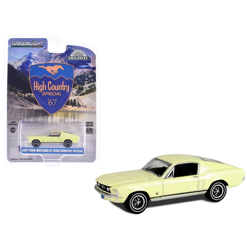 1967 Ford Mustang GT Fastback “High Country Special” Aspen Gold “Hobby Exclusive” Series 1/64 Diecast Model Car by Greenlight
