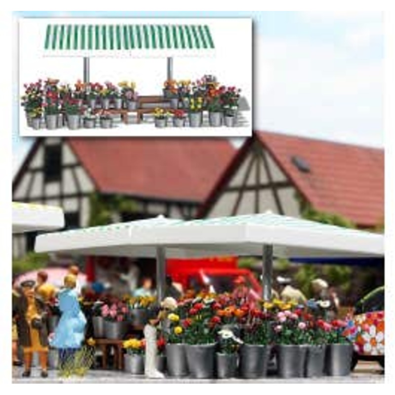 Busch 1072  HO Market stall Flowers kit