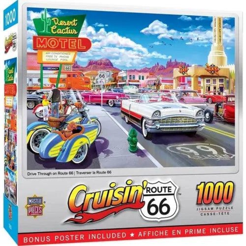CRUISIN’ ROUTE 66 – DRIVE THROUGH ON RT. 66 1000 PIECE JIGSAW PUZZLE
