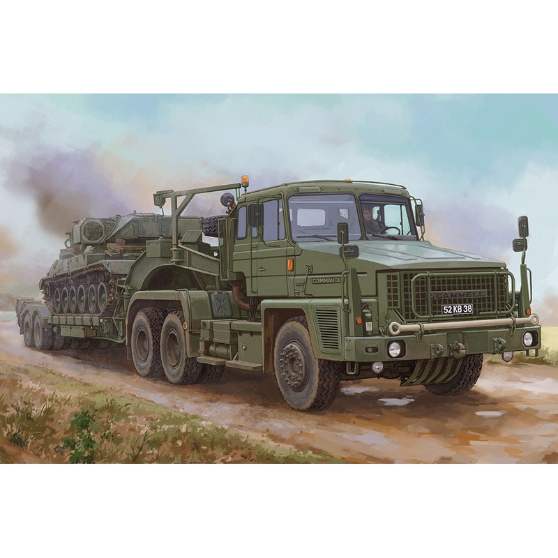 Hobby Boss – 1/35 Scammell Commander With 62 Tonne Crane Fruehauf Semi-Trailer (85527)