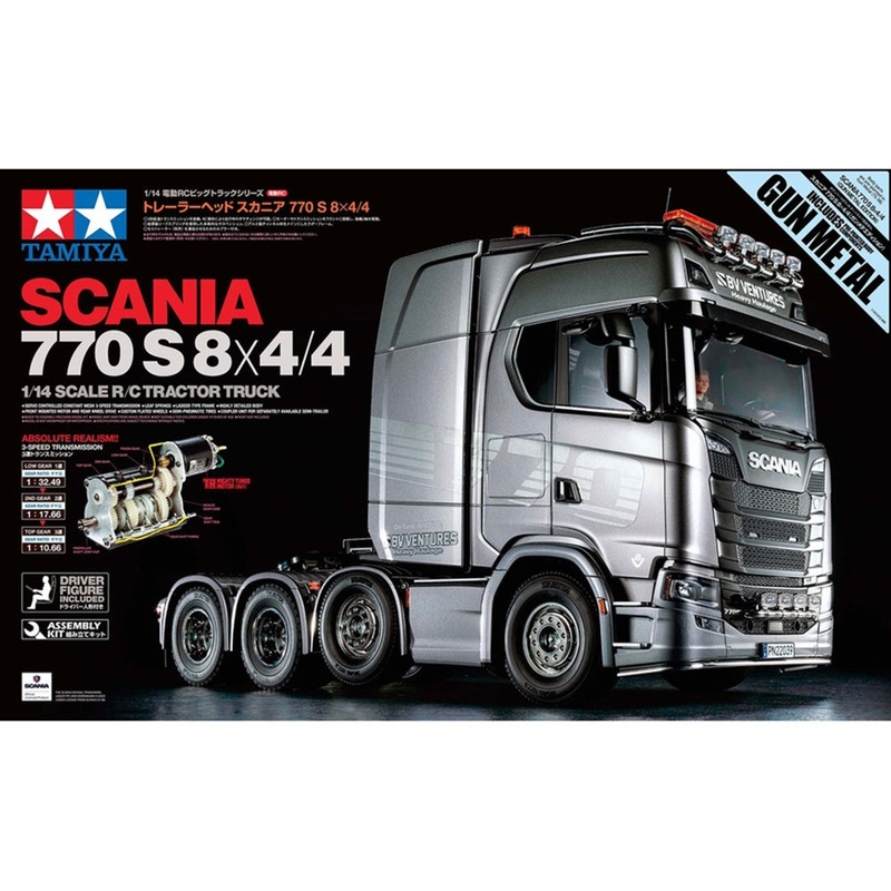 Tamiya – R/C Scania 770S 8×4/4 (Gun Metal Edition)