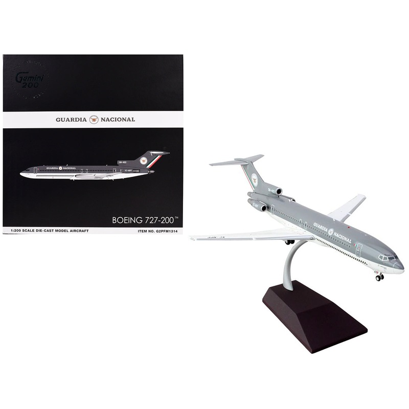 Boeing 727-200 Commercial Aircraft “Guardia Nacional (Mexican National Guard)” (XC-NPF) Gray and White “Gemini 200” Series 1/200 Diecast Model Airplane by GeminiJets