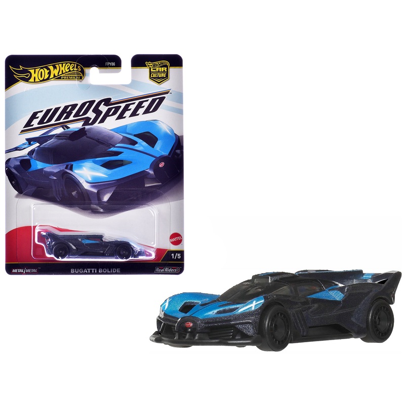 Bugatti Bolide Blue and Dark Blue Metallic “Euro Speed” Series Diecast Model Car by Hot Wheels