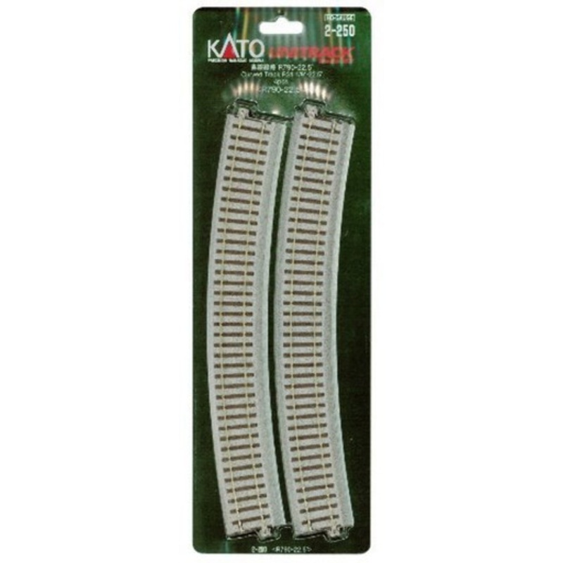 Kato 2-250 HO Scale 790mm 31-1/8″ Radius Curve 22.5-Degree (4)