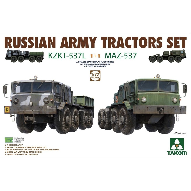 Takom – 1/72 Russian Army Tractors KZKT-537L & MAZ-537 1+1