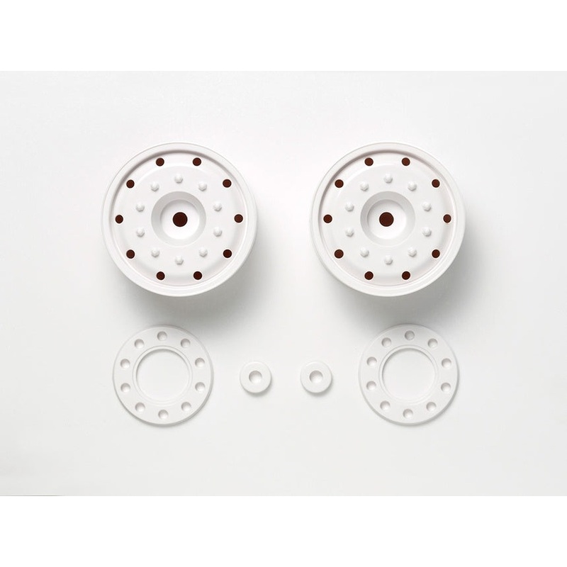 Tamiya – Semi Wide Wheels (30mm Width/Hex Hub) White (2 pcs)