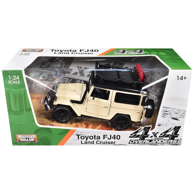 Toyota FJ40 Land Cruiser Beige “4×4 Overlanders” Series 1/24 Diecast Model Car by Motormax