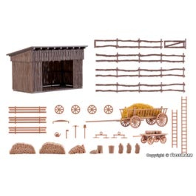 Vollmer 43741  HO Cattle shelter kit