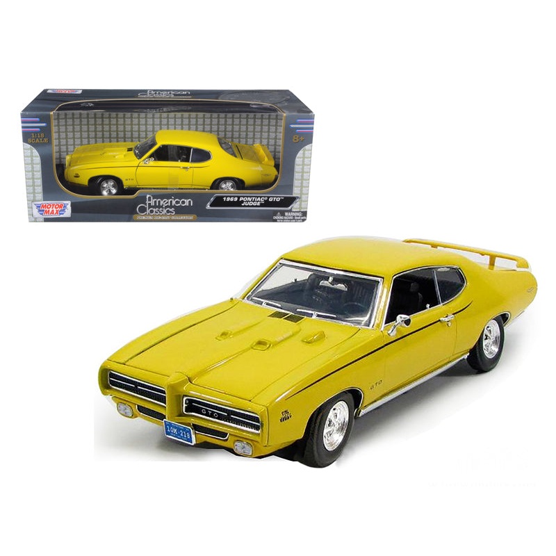 1969 Pontiac GTO Judge Yellow 1/18 Diecast Model Car by Motormax