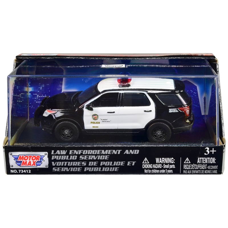 2015 Ford Police Interceptor Utility Black and White “LAPD (Los Angeles Police Department)” 1/43 Diecast Model Car by Motormax