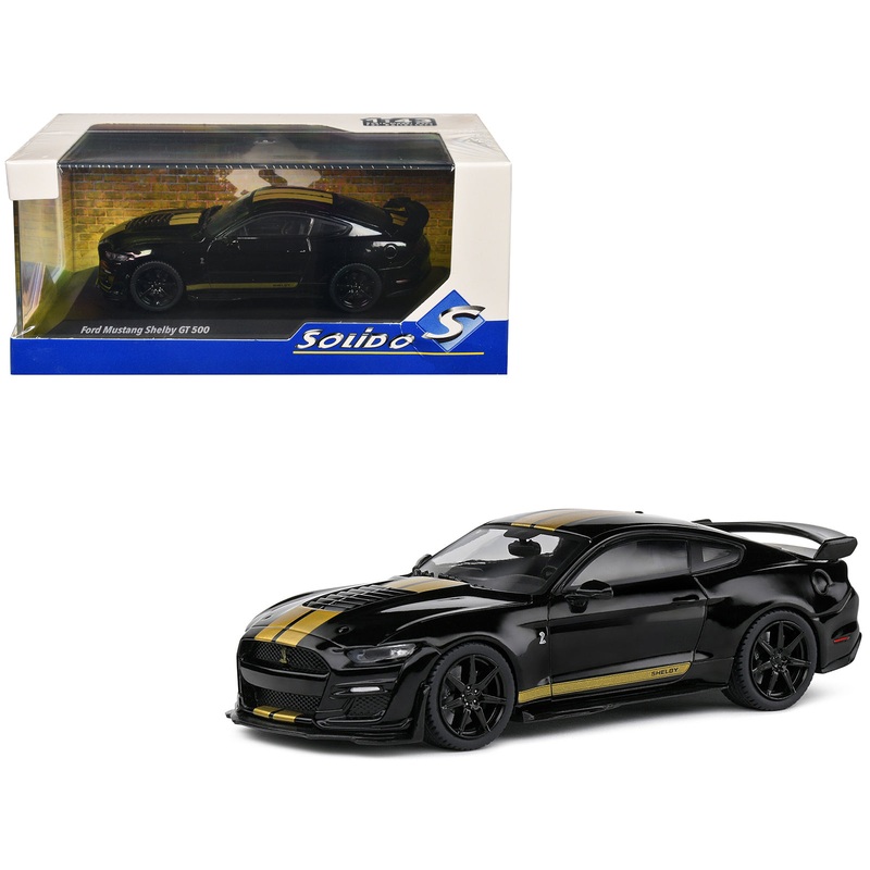 2020 Shelby Mustang GT500 Black with Gold Stripes 1/43 Diecast Model Car by Solido