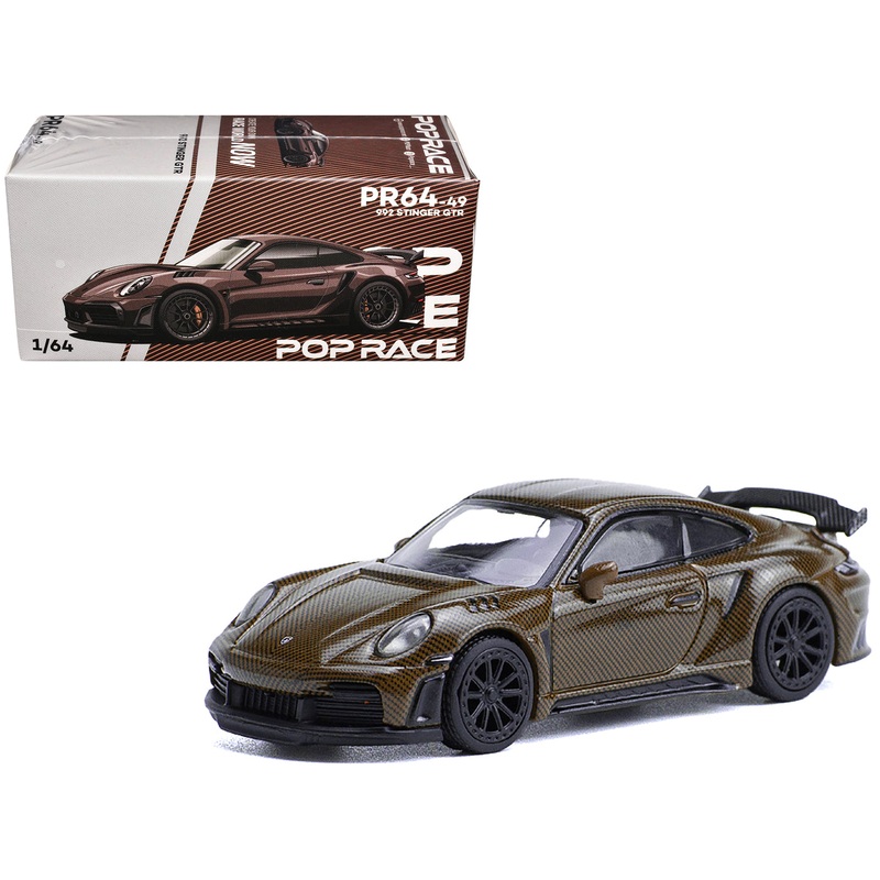 992 Stinger GTR Brown Carbon 1/64 Diecast Model Car by Pop Race