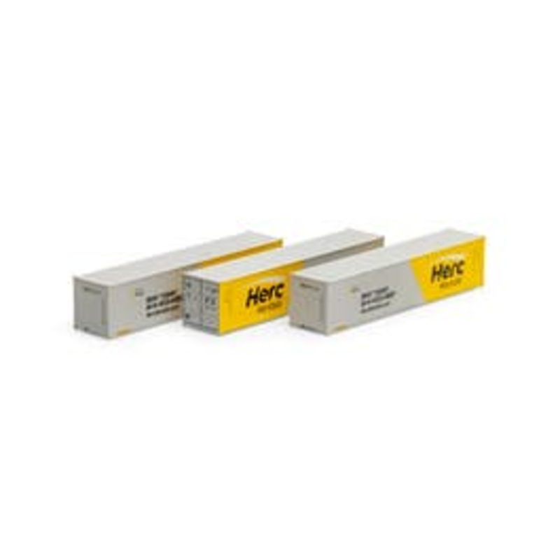 Athearn 20109 N 40ft Low Cube Container – Herc Rentals (3 pack)