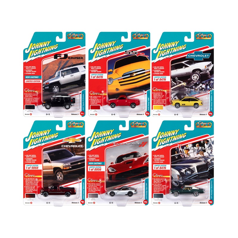 “Classic Gold Collection” 2022 Set B of 6 Cars Release 3 1/64 Diecast Model Cars by Johnny Lightning