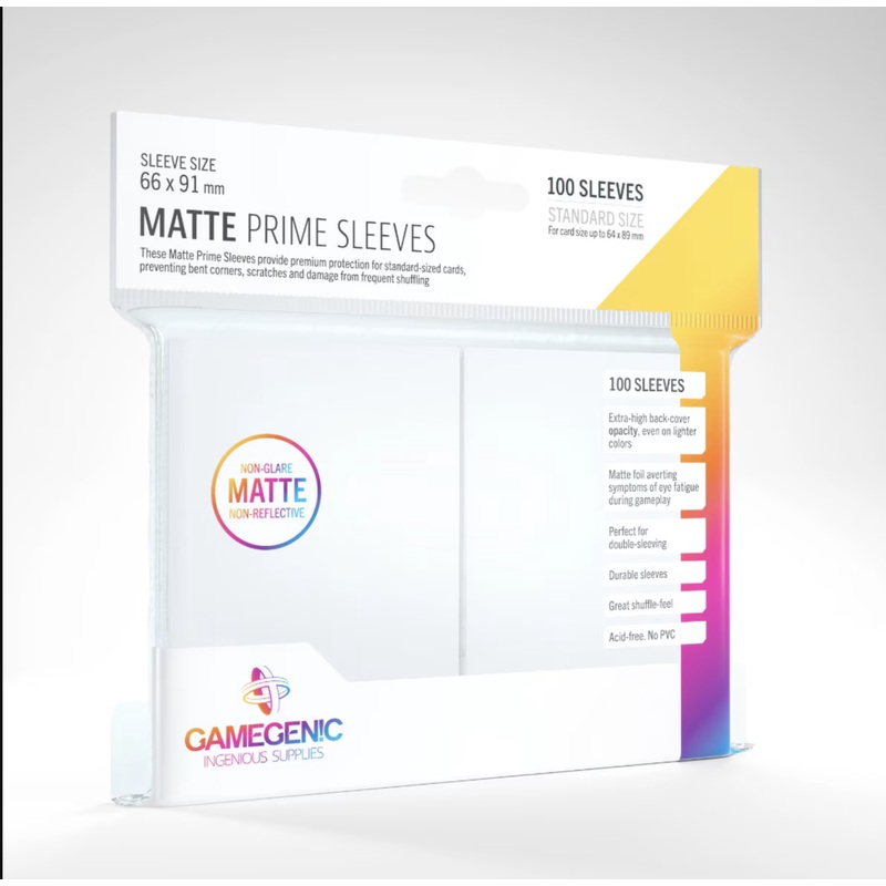 GameGenic – MATTE Prime Sleeves: 66mm x 91mm White (100)