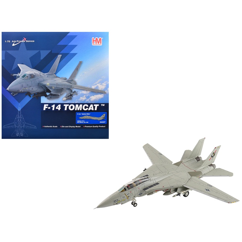Grumman F-14A Tomcat Fighter Aircraft “160390 Sukhoi Killer VF-41 Black Aces USS Nimitz” (1982) United States Navy “Air Power Series” 1/72 Diecast Model by Hobby Master