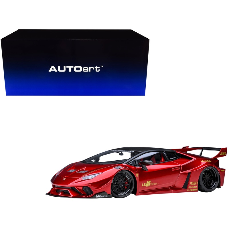 Lamborghini Huracan GT “LB-Silhouette Works” Hyper Red Metallic with Black Top 1/18 Model Car by Autoart