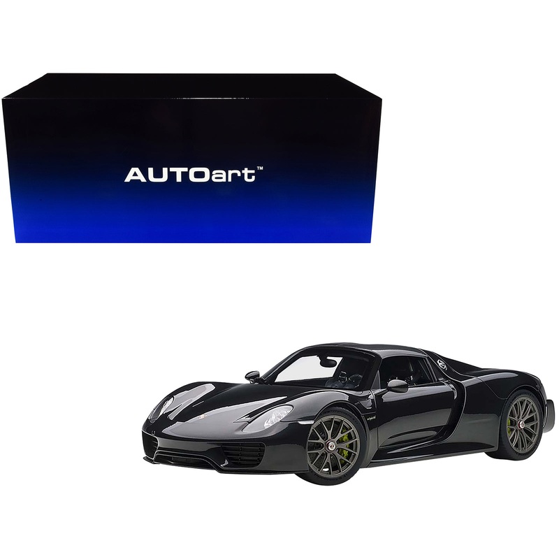 Porsche 918 Spyder Weissach Package Basalt Schwarz Black Metallic 1/12 Model Car by Autoart