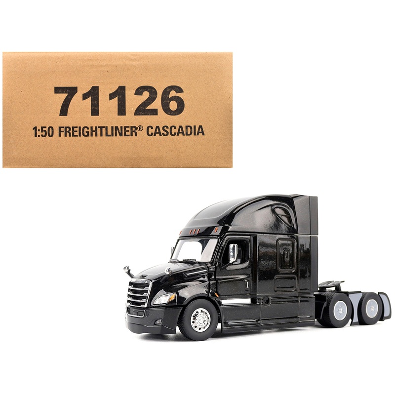Freightliner New Cascadia Sleeper Cab Truck Tractor Black “Transport Series” 1/50 Diecast Model by Diecast Masters