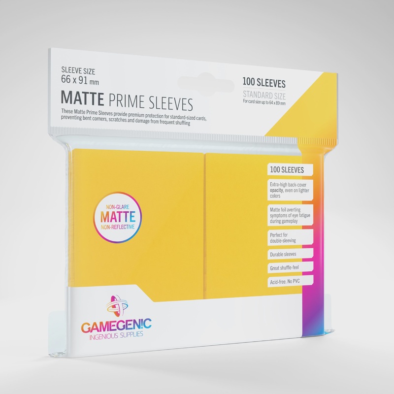 GameGenic – Matte Sleeves: 66 x 91mm Yellow (100)