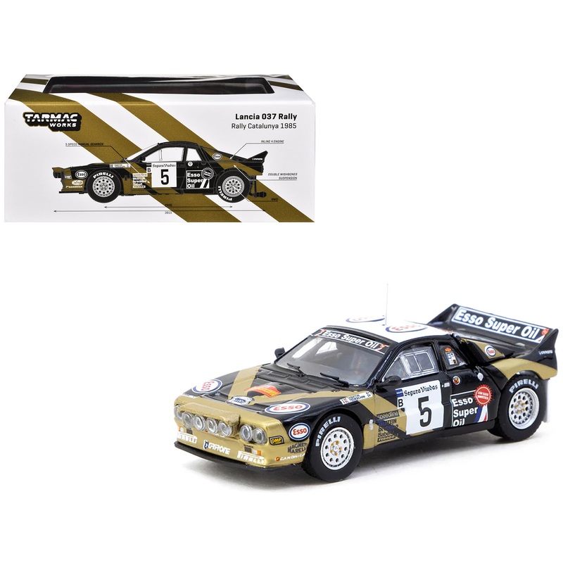 Lancia 037 Rally #5 Fabrizio Tabaton – Luciano Tedeschini Winner “Rally Catalunya” (1985) “Hobby64+” Series 1/64 Diecast Model Car by Tarmac Works