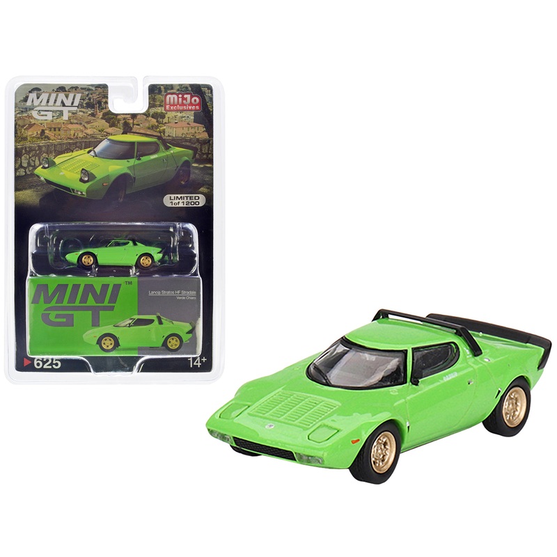 Lancia Stratos HF Stradale Verde Chiaro Green Limited Edition to 1200 pieces Worldwide 1/64 Diecast Model Car by Mini GT