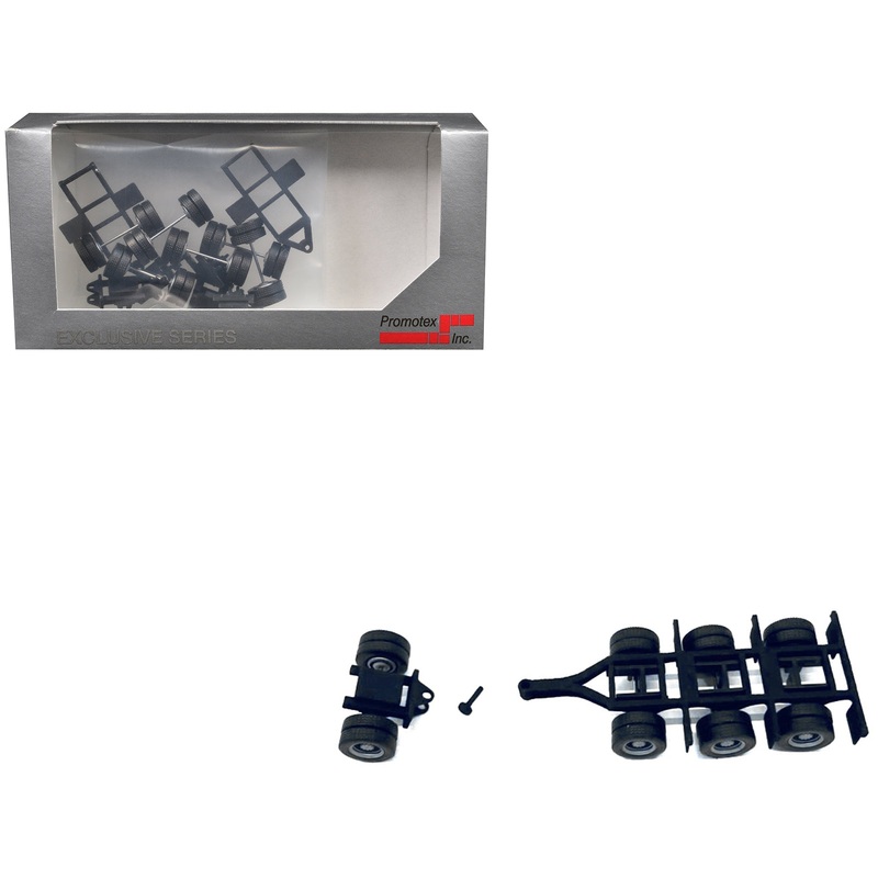 Lowboy Tri-Axle Booster with Integrated Rear Axle and Fenders (2 Sets) 1/87 (HO) Plastic Model by Promotex