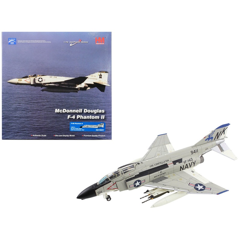 McDonnell Douglas F-4B Phantom II Fighter-Bomber Aircraft “VF-143 Pukin Dogs USS Constellation” (1967) United States Navy “Air Power Series” 1/72 Diecast Model by Hobby Master
