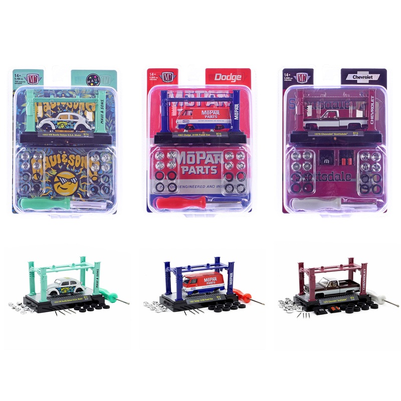 Model Kit 3 piece Car Set Release 74 Limited Edition to 9600 pieces Worldwide 1/64 Diecast Model Cars by M2 Machines