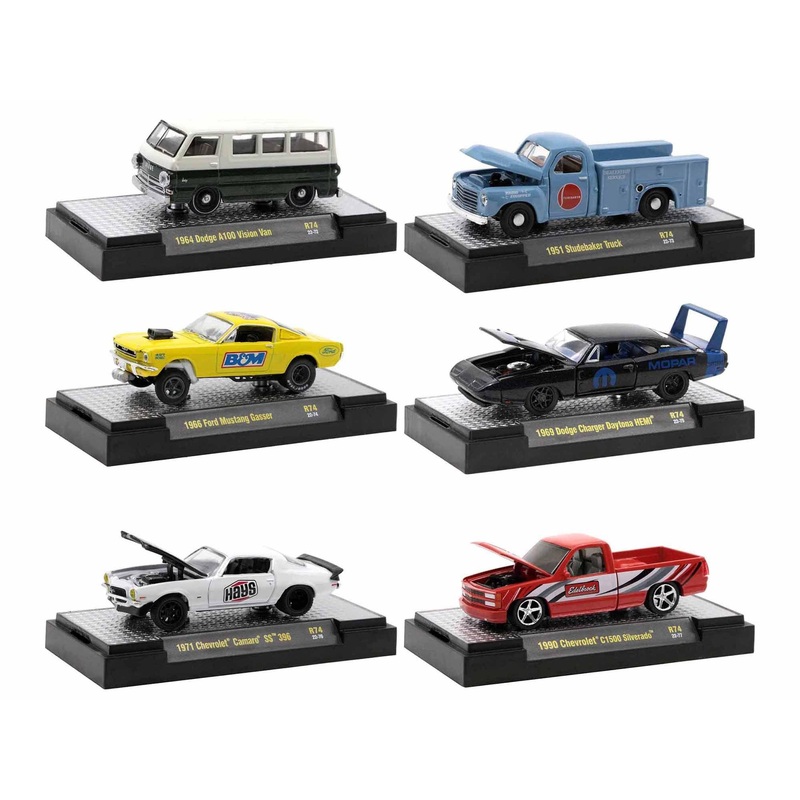 “Auto-Thentics” 6 piece Set Release 74 IN DISPLAY CASES Limited Edition to 8250 pieces Worldwide 1/64 Diecast Model Cars by M2 Machines