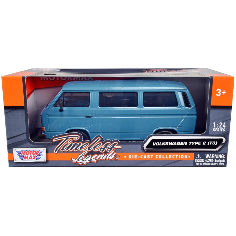Volkswagen Type 2 (T3) Van Blue “Timeless Legends” Series 1/24 Diecast Model Car by Motormax