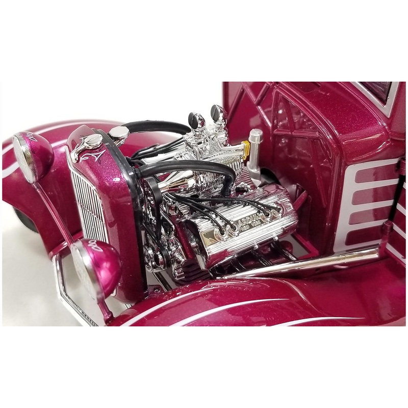 1932 Ford Hot Rod Pickup Truck “Grand National Deuce Series #7” Cotton Candy Pink Metallic with White Graphics Limited Edition to 456 pieces Worldwide 1/18 Diecast Model Car by ACME