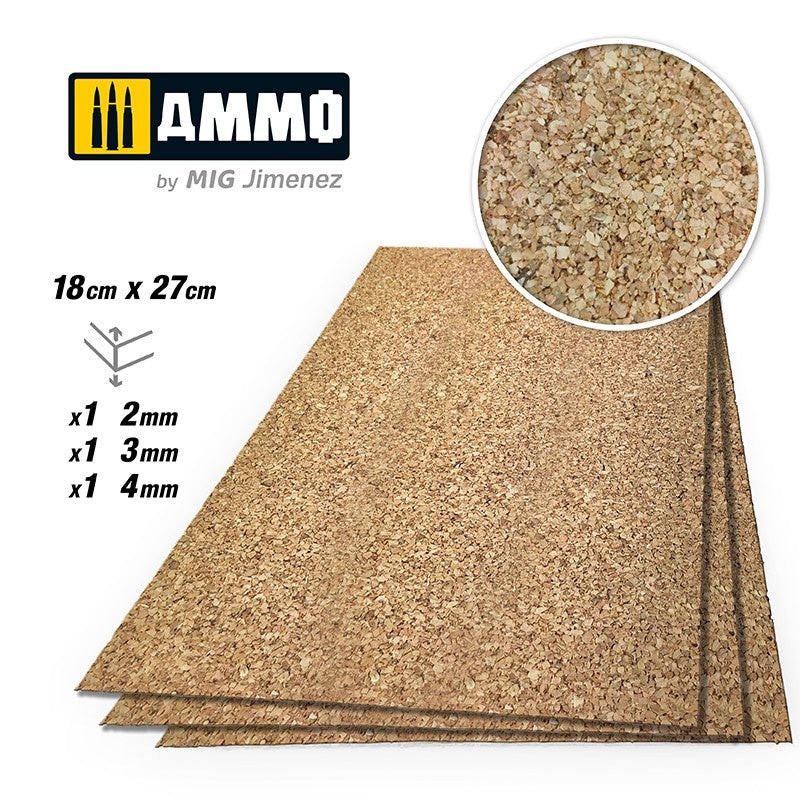 AMMO – Create Cork – Medium Grain Mix (2mm, 3mm, 4mm) 1 pcs per size