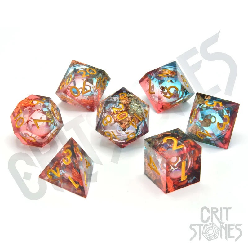 CritStones – Resin RPG Dice Set – Dusky Dreams (Liquid Core)