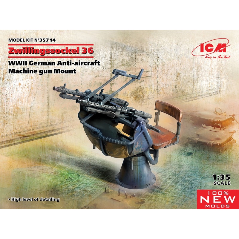 ICM – 1/35 Zwillingssockel 36 WWII German Anti-aircraft Machine Gun Mount