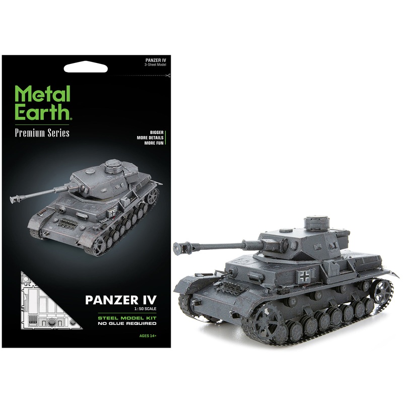 Model Kit German Panzer IV Tank (Challenging Difficulty) Steel Model by Metal Earth