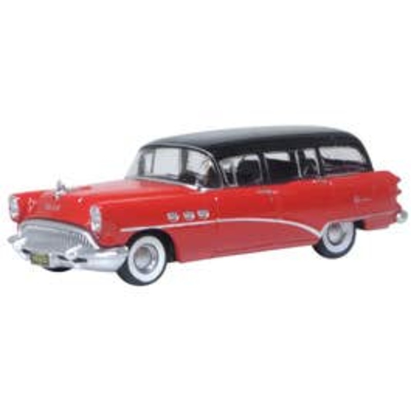 Oxford 87BCE54004 HO 1954 Buick Century Estate Wagon Matador Red/Carlsbad Black