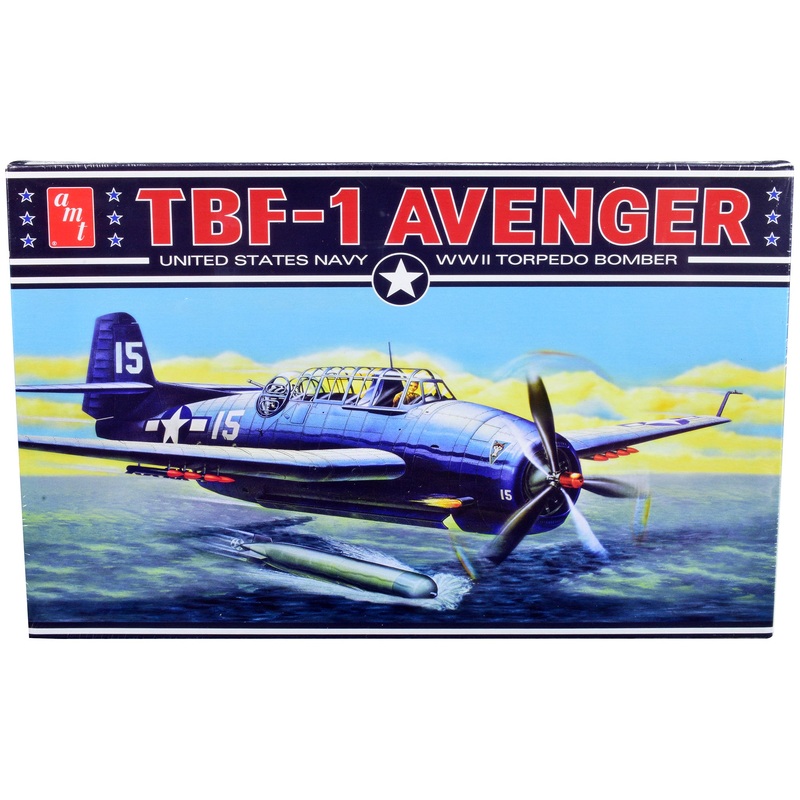Skill 2 Model Kit Grumman TBF-1 Avenger Torpedo Bomber “United States Navy – WWII” 1/48 Scale Model by AMT