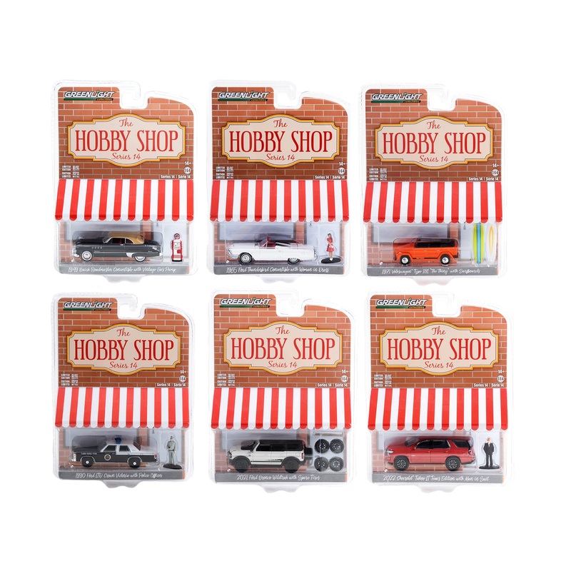 “The Hobby Shop” Set of 6 pieces Series 14 1/64 Diecast Model Cars by Greenlight