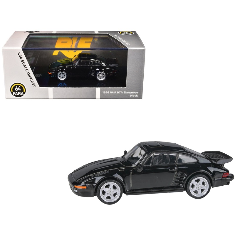 1986 RUF BTR Slantnose Black 1/64 Diecast Model Car by Paragon Models
