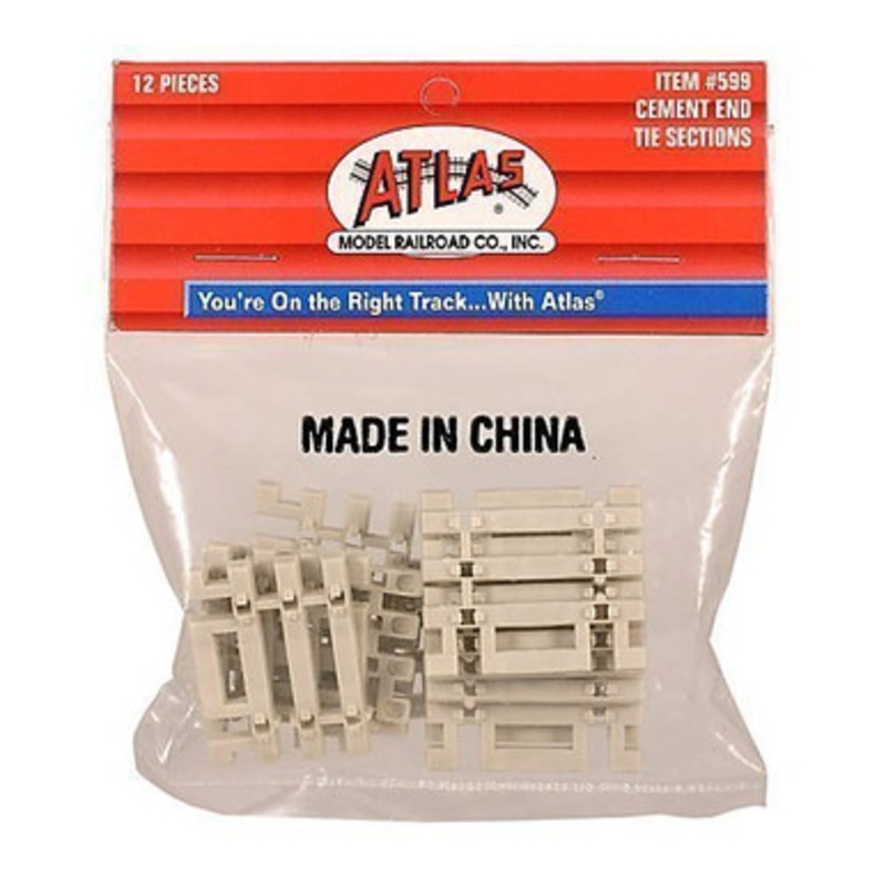 Atlas 599 HO Scale Code 83 Concrete Flex End Ties Section (12)