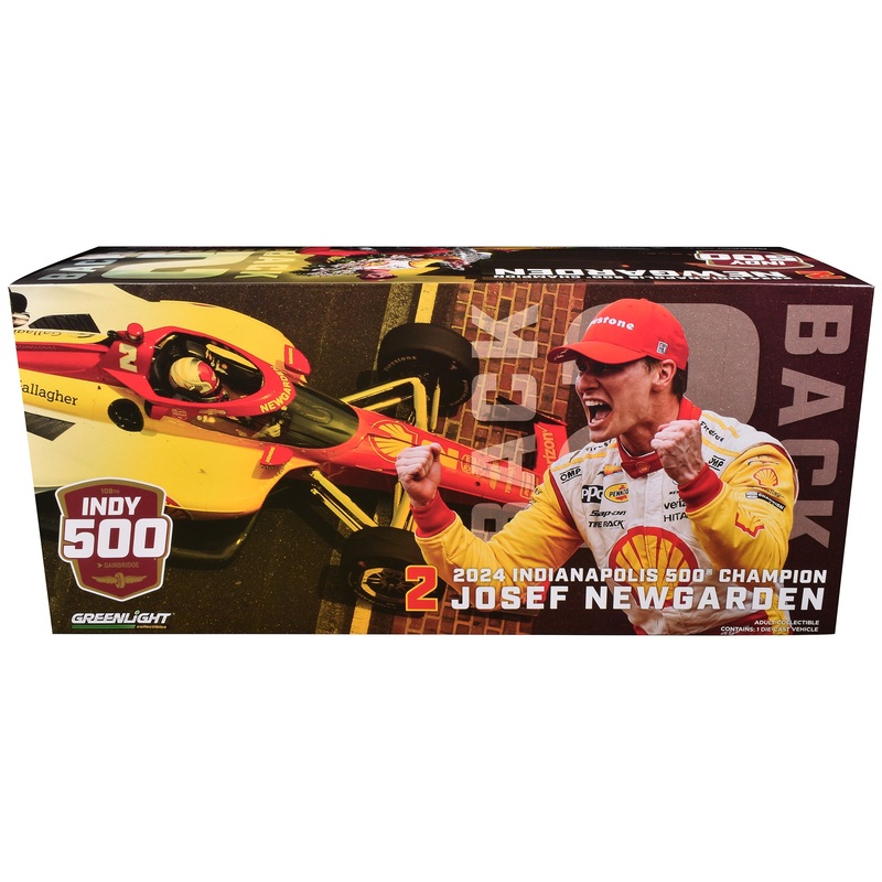 Dallara IndyCar #2 Josef Newgarden “Shell Oil” Team Penske “2024 Indianapolis 500 Champion” “NTT IndyCar Series” (2024) 1/18 Diecast Model Car by Greenlight