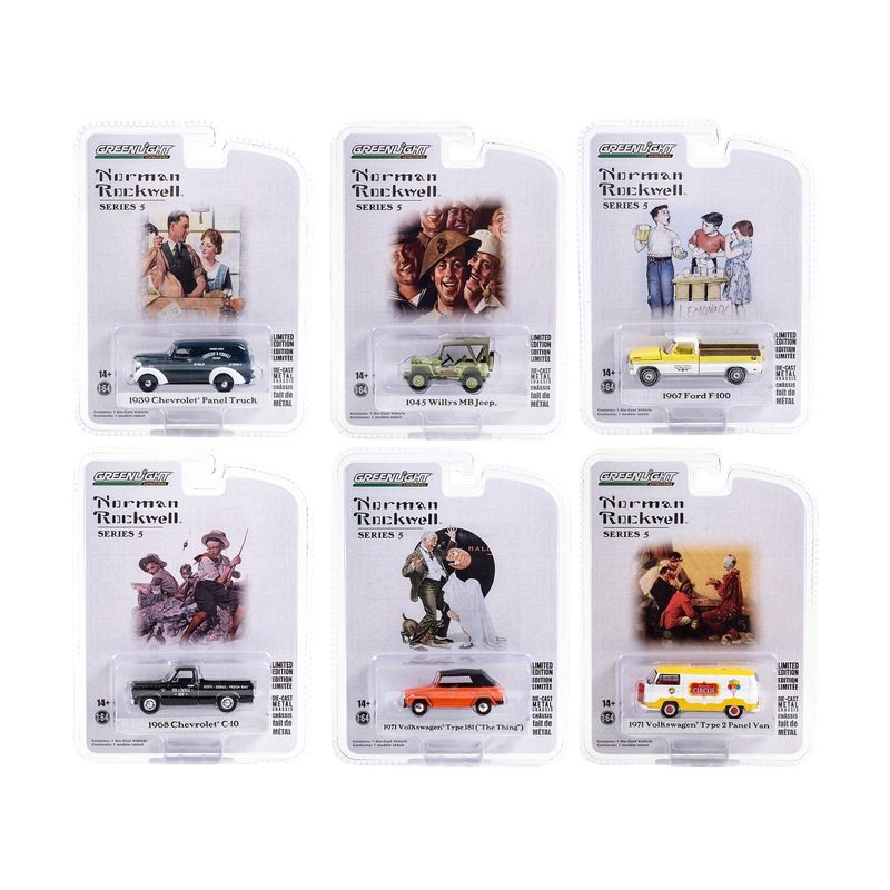 “Norman Rockwell” Set of 6 pieces Series 5 1/64 Diecast Model Cars by Greenlight