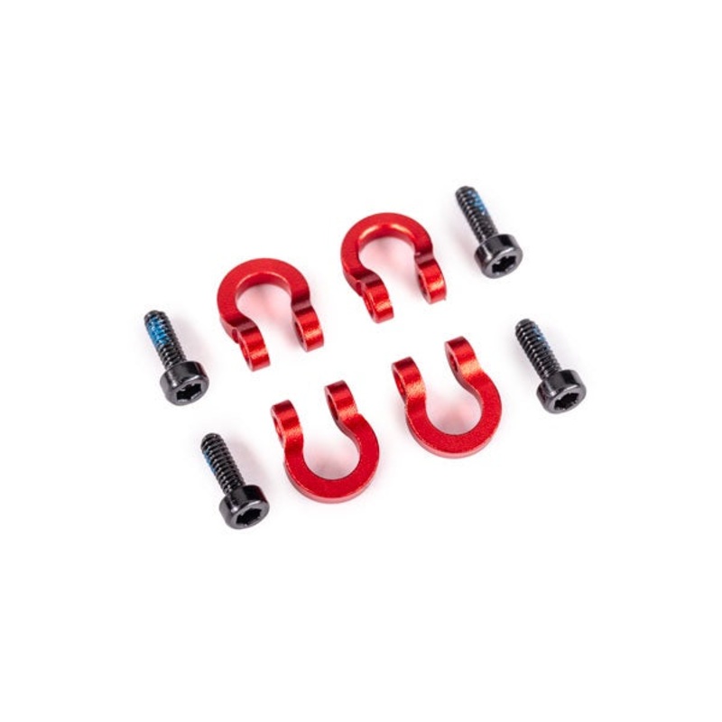 Traxxas – 9734R – Bumper D-rings Front or Rear (Red-anodized x4) (TRX-4M)