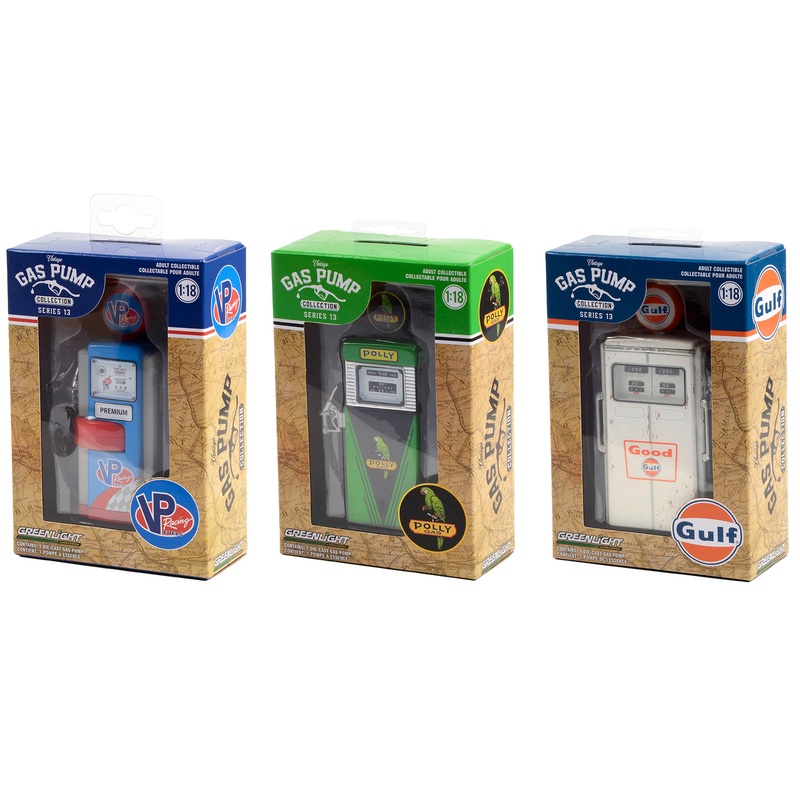 “Vintage Gas Pump” Set of 3 Pumps Series 13 1/18 Diecast Models by Greenlight
