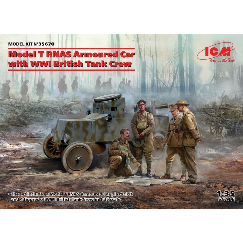 ICM – 1/35 Model T Rnas Armoured Car w/ WWI British Tank Crew