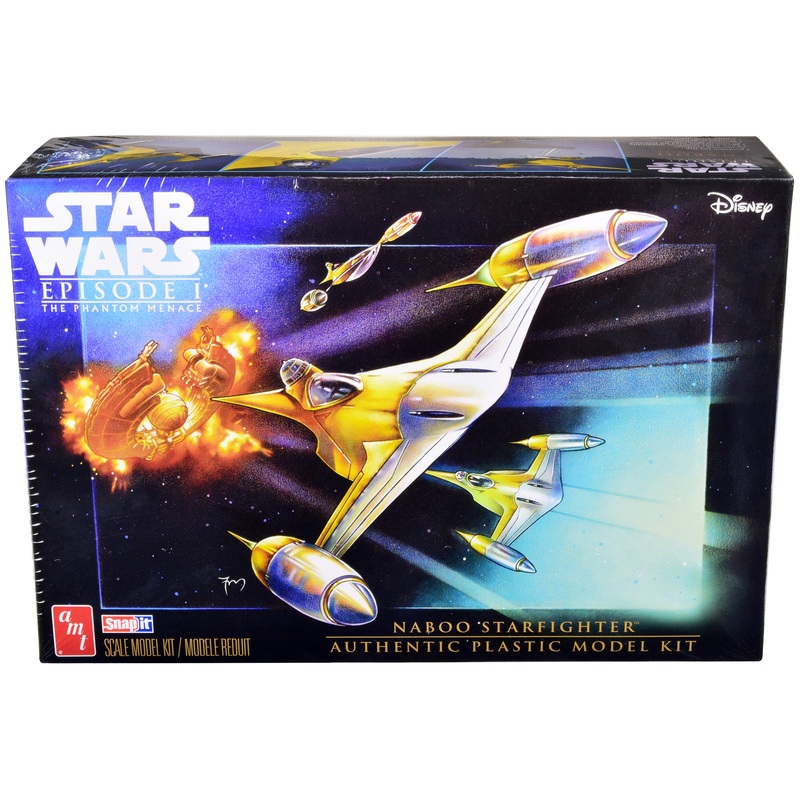 Skill 2 Model Kit Naboo Starfighter Spaceship “Star Wars: Episode I – The Phantom Menace” (1999) Movie 1/48 Scale Model by AMT