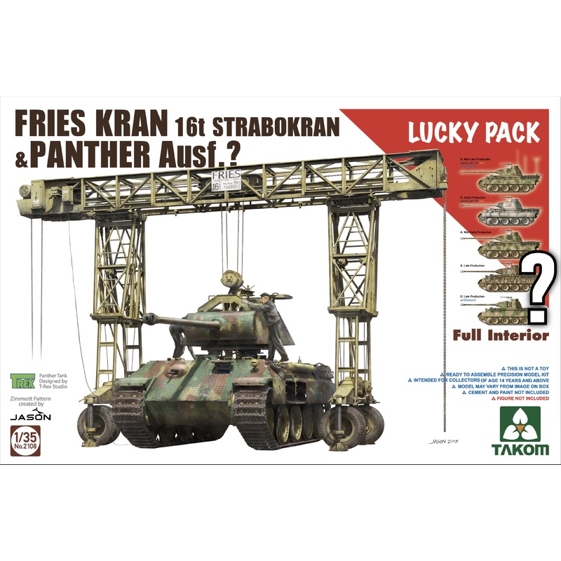 Takom – 1/35 FRIES KRAN 16t Strabokran 43/44 + Panther Full Interior