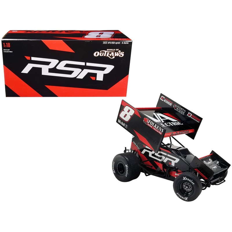 Winged Sprint Car #8 Aaron Reutzel “RSR” Baughman-Reutzel Motorsports “World of Outlaws” (2023) 1/18 Diecast Model Car by ACME