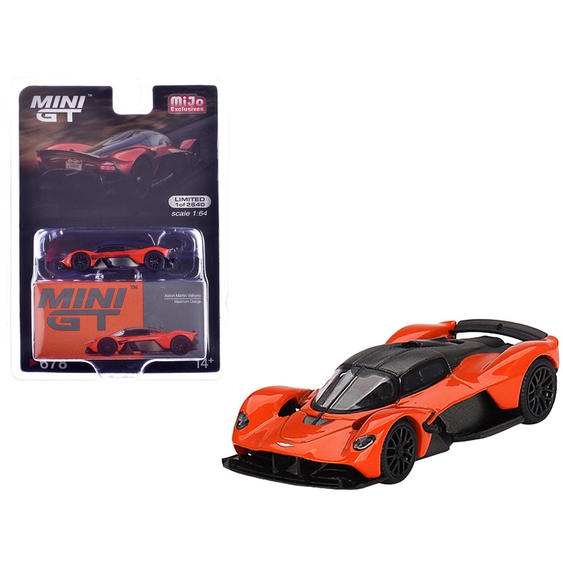 Aston Martin Valkyrie Maximum Orange with Carbon Top Limited Edition to 2640 pieces Worldwide 1/64 Diecast Model Car by Mini GT